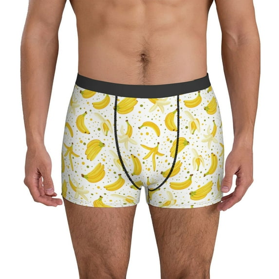 Mens Underwear, Cute Banana Peel Sexy Mens Underwear Boxer Briefs, Breathable Boxer Briefs for Men