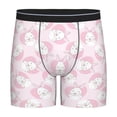 thumbnail image 1 of Mens Underwear, Happy Cute Rabbit Love Pink Mens Underwear Boxer Briefs, Soft Breathable Underwear Long Leg For Men, 1 of 8