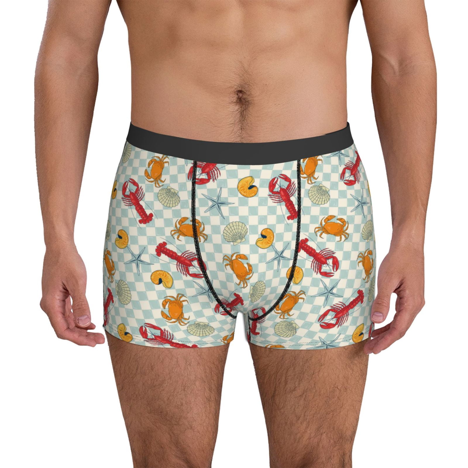 Tortoise Shell Boxer Mens Underwear - Lobster Sea Shell Breathable Stretch Boxers for Men ...