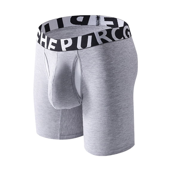 Mens Underwear,Long Double Layer Underwear Classic Split Pocket Design Comfortable Fit for Casual Wear,Men's Underwear,2XL,Light Gray
