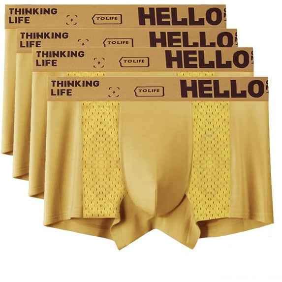 Mens Underwear, Low Rise Boxer Briefs for Men, Mens Breathable Trunks 4pcs