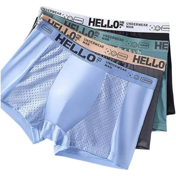 Mens Underwear, Low Rise Boxer Briefs for Men, Mens Breathable Trunks 4pcs