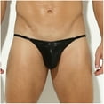 thumbnail image 1 of Mens Underwear Low Waisted Briefs Boys Trendy Lightweight Solid Color Shiny G-String High-Cut Breathable Thongs, 1 of 5