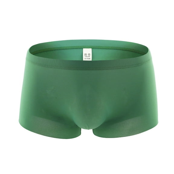 Mens Underwear,Male Casual Traceless Solid Underwear Pant Ultrathin Knickers Comfortable Boxers,Mens Underwear Boxer Briefs,Army Green,S