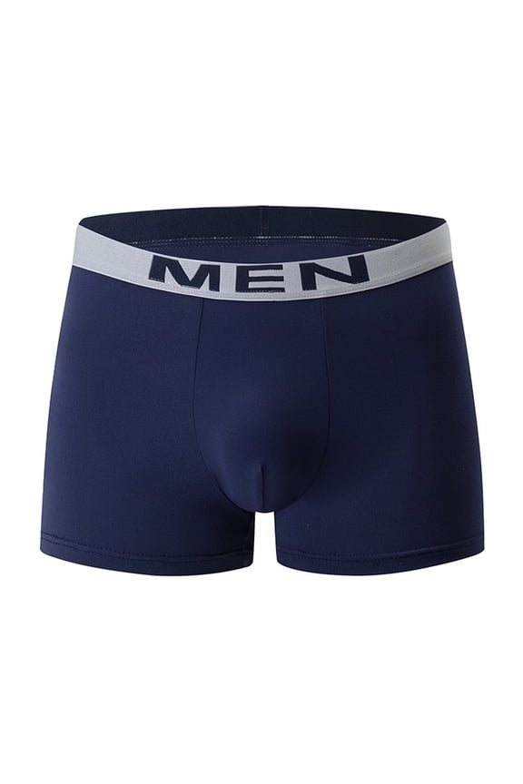 Mens Underwear Man Underwear Cotton Boxer Men S Breathable Solid Flexible Shorts Boxer Underpants,Underwear for Men Pack Cotton Blue 2XL