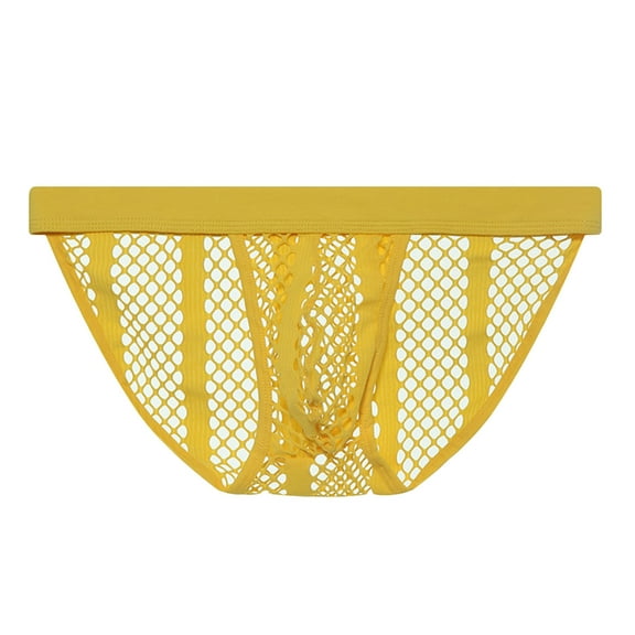 Mens Underwear Men Casual Fashion Solid Underwear Mesh Striped Breathable Low Waist Briefs