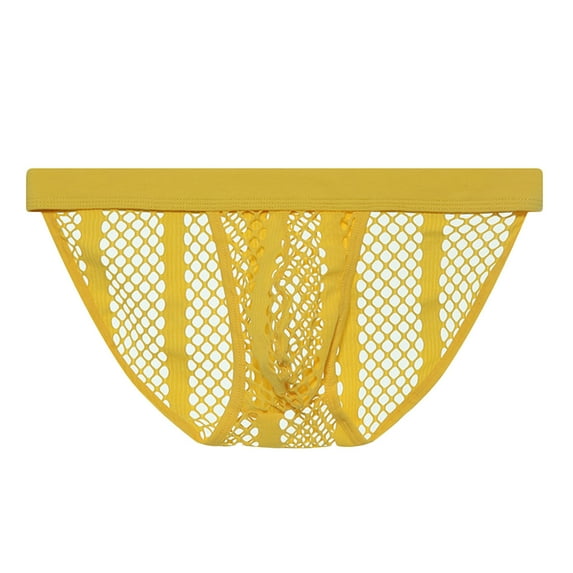 Mens Underwear Men Casual Fashion Solid Underwear Mesh Striped Breathable Low Waist Briefs