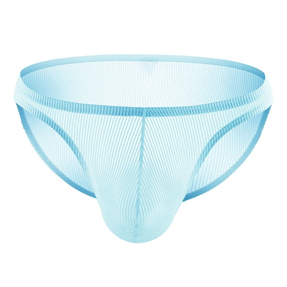 Mens Underwear Men Casual Fashion Solid Underwear Mesh Striped Low Waist Briefs