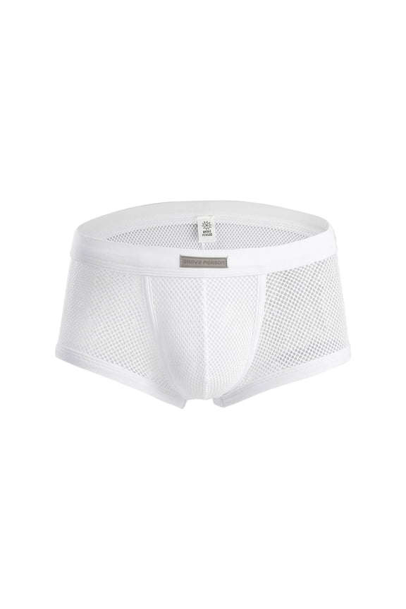 Mens Underwear Men Casual Solid Low Waist Mesh Breathable Erotic Panties Boxer