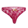 thumbnail image 1 of Mens Underwear Men Lingerie Floral Lace Semi See-through Bikini Briefs T-back Underwear, 1 of 8