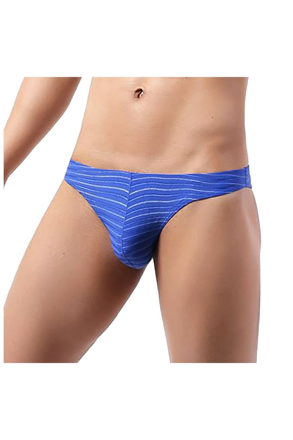 Mens Underwear Men's Bikini Briefs Half Hip Low Waist Color Striped Panties