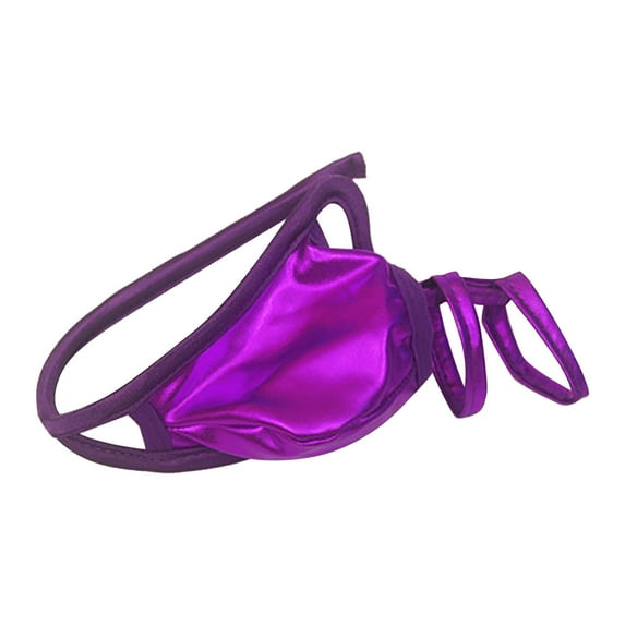 Mens Underwear,Men's C Line Low Waist Suspender Ring Briefs with Pocket Holes and T Front Design Underwear,Men's Underwear,Purple,One Size
