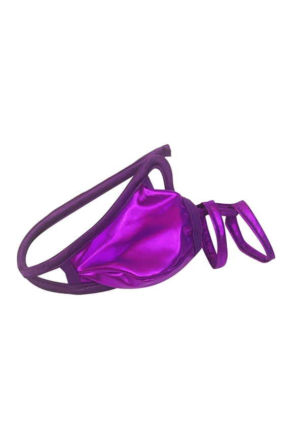 Mens Underwear,Men's C Line Low Waist Suspender Ring Briefs with Pocket Holes and T Front Design Underwear,Men's Underwear,Purple,One Size