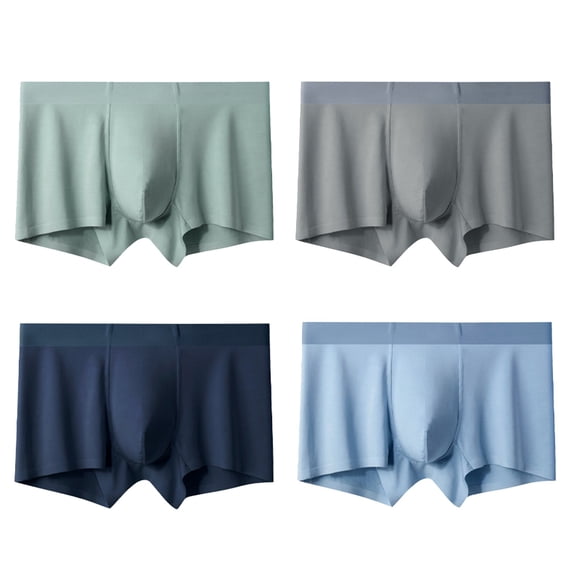 Mens Underwear,Men's Comfort Underwear Mid Waist Trunk with Advanced Breathable Fabric for All Day Support and Ease 4PCS,Men's Underwear,Grey,XL