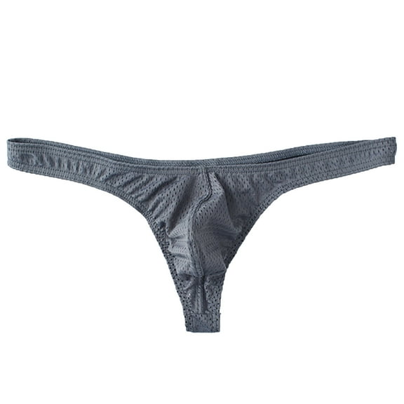 Mens Underwear Men's Fashion Low Waist Silk Mesh Breathable Thong Underpanties