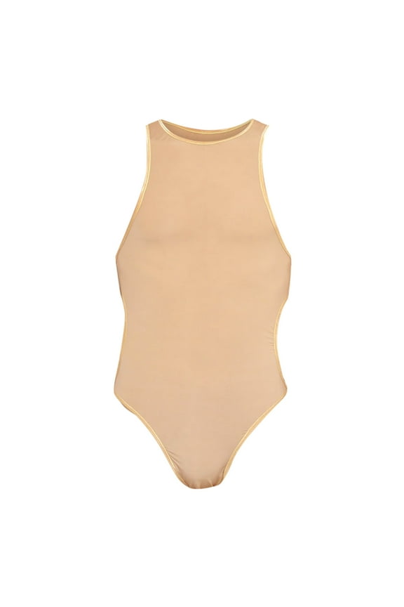 Mens Underwear Men's Ice Silk Silky Comfortable Live Button Sexy Vest Bodysuit