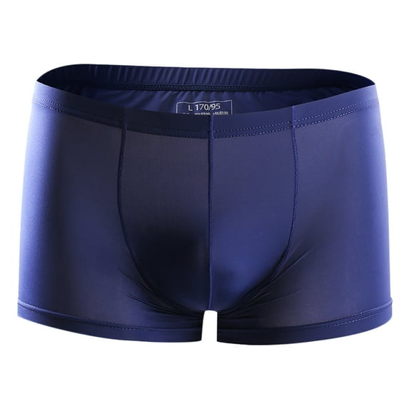 Mens Underwear Men's Ice Silk Solid Color Underwear Boxer Shorts Thin Breathable Underwear