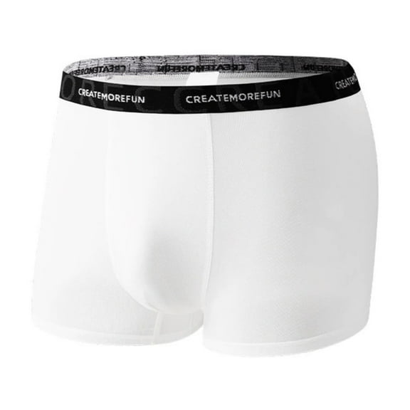 Mens Underwear,Men's Ice Silk Underwear Gentle on Skin Everyday Comfort Large Size Breathable Soft Fabric Modern Design,Men's Underwear,White,2XL