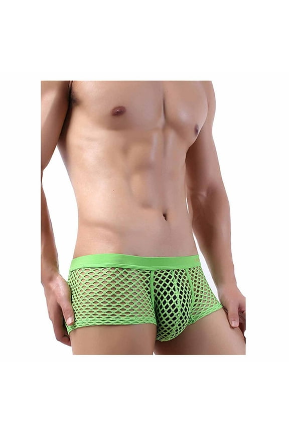 Mens Underwear Men's Low-rise Nightwear Underwear Man Transparent Mesh Boxers Briefs Short