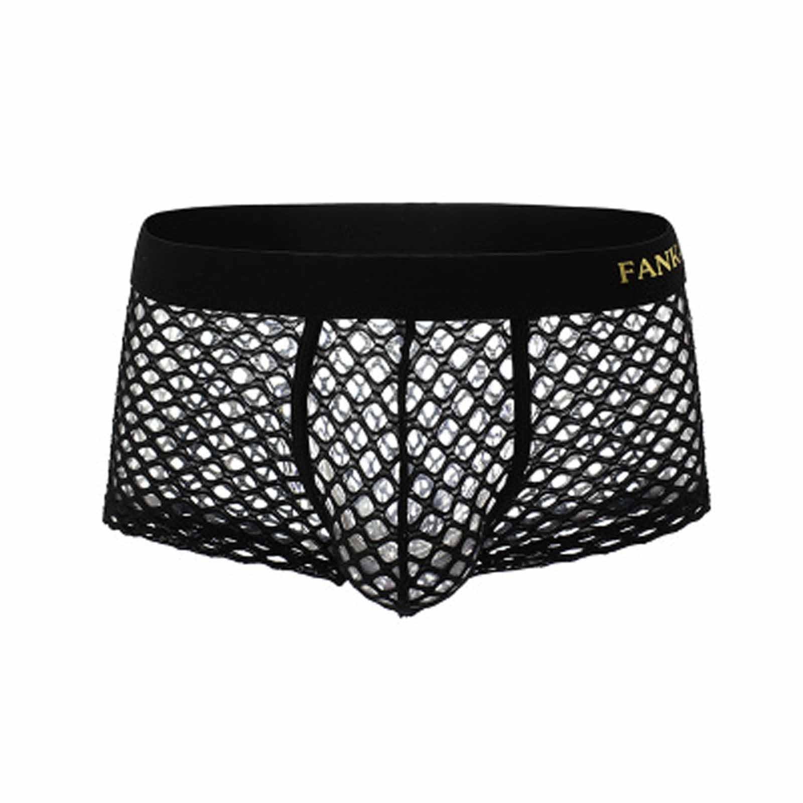 Uneihoiz Boxer sexy en maille transparente pour homme, Lot de 3 noir/blanc/rouge, S
