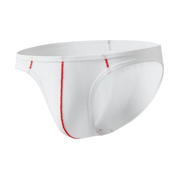 Mens Underwear,Men's Mesh Underwear Breathable Ice Silk Fabric Comfortable Soft Lightweight Supportive Briefs Gentle Everyday Wear,Men's Underwear,White,XL