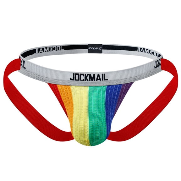 Mens Underwear Men's Sexy Underwear Breathable Stretch Big Pouch Sports Rainbow Thong