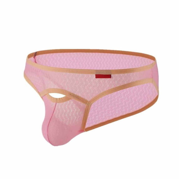 Mens Underwear,Men's Triangular Ice Silk Low Rise Lace Underwear Breathable Soft Comfort Daily Wear Lingerie Apparel Gentle Fabric,Men's Underwear,Pink,2XL