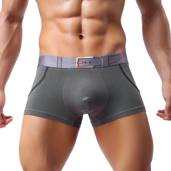 Mens Underwear,Men's Underwear Breathable Soft Comfort Daily Wear Briefs with Unique Print Design for All Day Support,Men's Underwear,Grey,S