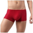 thumbnail image 1 of Mens Underwear Men's Underwear Fashion Trend Color Stripes Comfortable Low Waist Boxer Briefs, 1 of 7