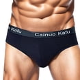 thumbnail image 1 of Mens Underwear,Men's Underwear Soft Comfortable Breathable Knit Fabric Briefs Solid Color Design Everyday Wear,Men's Underwear,Dark Blue,3XL, 1 of 5