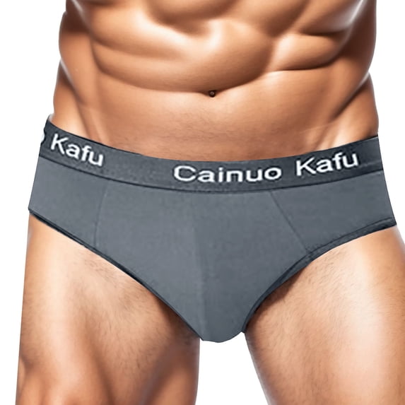 Mens Underwear,Men's Underwear Soft Comfortable Breathable Knit Fabric Briefs Solid Color Design Everyday Wear,Men's Underwear,Grey,3XL