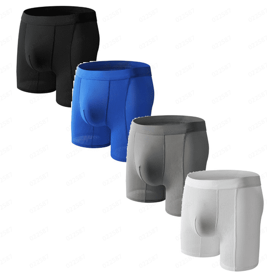 Mens Underwear Mens Boxer Briefs with Built-In 3d Pouch Quick Drying Comfortable Cool Underwear 4 Colors Bundle