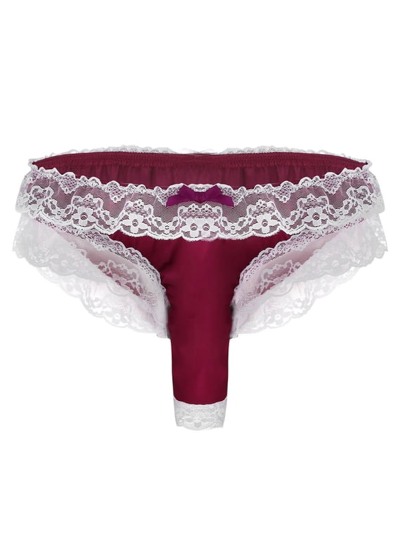 Mens Underwear Mens Lace Briefs Open Butt Low G-string Thong Underwear Panties