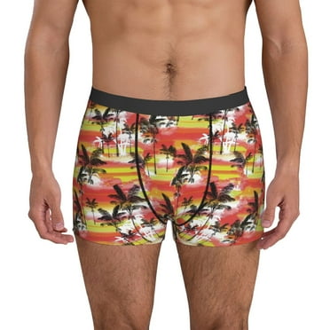 Mens Underwear, Palm tree_AE Sexy Mens Underwear Boxer Briefs, Breathable Boxer Briefs for Men