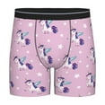 thumbnail image 1 of Mens Underwear, Purple Cute Pony Mens Underwear Boxer Briefs, Soft Breathable Underwear Long Leg For Men, 1 of 8