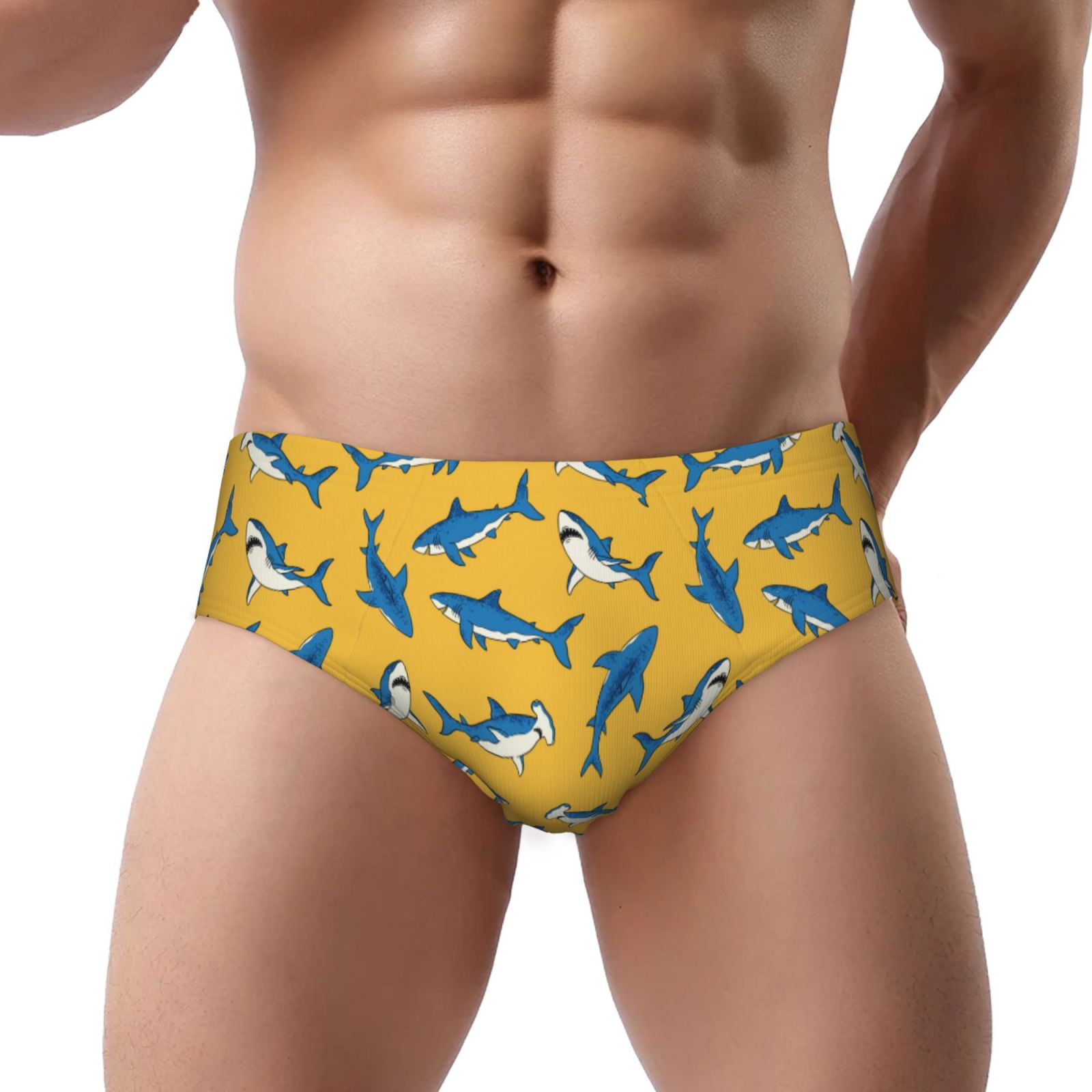 Mens Underwear - Shark print Breathable Comfort Men's Underwear Briefs ...