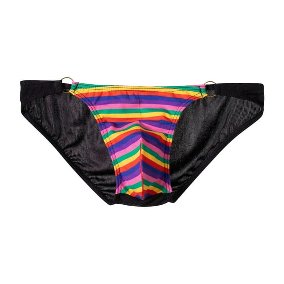 Mens Underwear Stripe Briefs Underwear Personalized Low-waistline Hoop Panties Buttock Covering Briefs