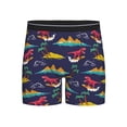 thumbnail image 1 of Mens Underwear, Surfer Red Dinosaur Mens Underwear Boxer Briefs, Soft Breathable Underwear Long Leg For Men, 1 of 8