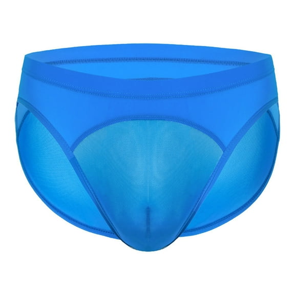 Mens Underwear Thongs Lightweight Low Waisted Breathable Hollow-Out High-Cut Casual Solid Color Mesh Briefs Summer