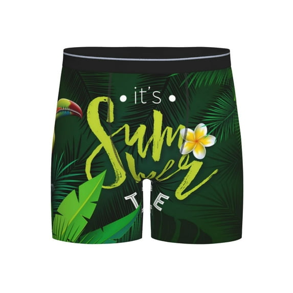 Mens Underwear, Tropical Summer Vibes Mens Underwear Boxer Briefs, Soft Breathable Underwear Long Leg For Men