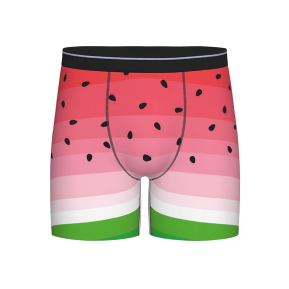 Mens Underwear, Watermelon Mens Underwear Boxer Briefs, Soft Breathable Underwear Long Leg For Men