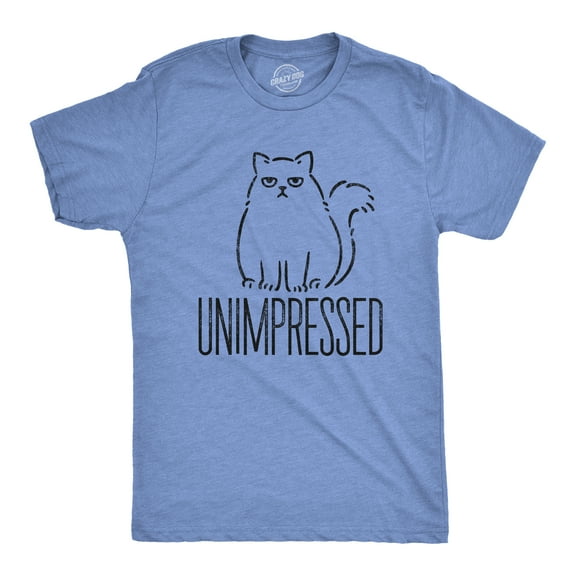 Mens Unimpressed Funny Cat Dad T-Shirt Hilarious Kitty Graphic Tee Pet Lover Graphic Tees