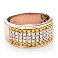 thumbnail image 1 of Mens Unique 10K White And Yellow 1.2 Ctw Natural Diamond Wedding Band (Rose Gold Size 11), 1 of 1
