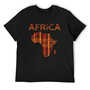Mens Unique Africa Kente Print 2 Gift Idea Graphic Design T-Shirt Black Small
