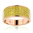 thumbnail image 1 of Mens Unique Designer 10K Yellow 1.6 Ctw Diamond Wedding Band For Him (Rose Gold Size 6), 1 of 3