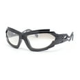 thumbnail image 1 of Mens Unique Elabroate Futuristic Wrap Around Sport Plastic Sunglasses Metallic Grey - Clear, 1 of 1