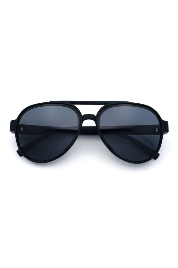 Mens Unique Metal Flex Hinge Round Fashion Racer Plastic Sunglasses All Black