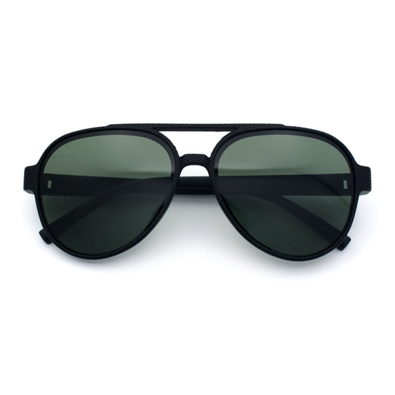 Mens Unique Metal Flex Hinge Round Fashion Racer Plastic Sunglasses Black - Green