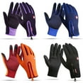 thumbnail image 1 of Mens Unisex Leather Gloves Touch Screen Thinsulate Lined Driving Warm Gloves, 1 of 2