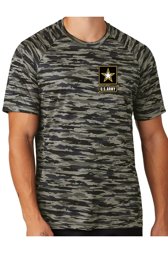 Mens United States Army Logo Moisture-Wicking Camo Tee Shirt, 2XL True Navy